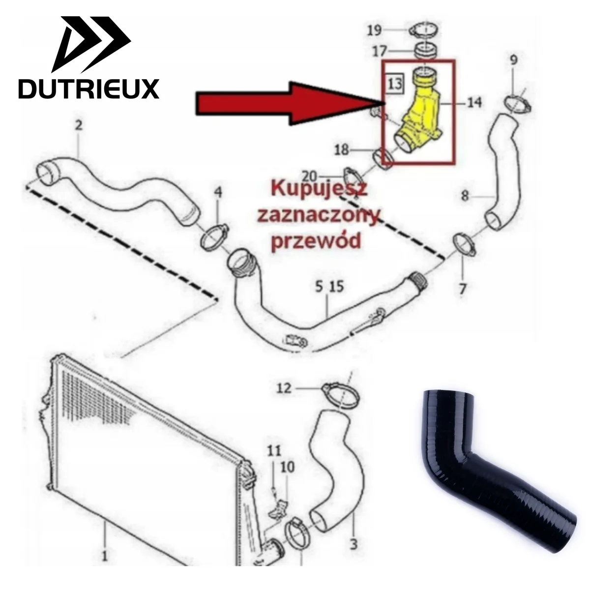 

For 2001-2015 Volvo V70 S60 S80 XC90 XC70 D5 2.4D Silicone Turbo Resonator Hose Tube Pipe Kit Part NO: 30740896