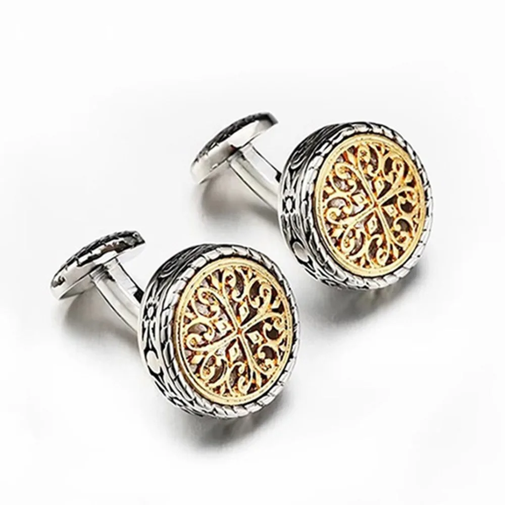 

Мужские элитные деловые французские запонки для рубашек с полыми узорами, легкие роскошные заклепки на рукавах, аксессуары для украшения одежды