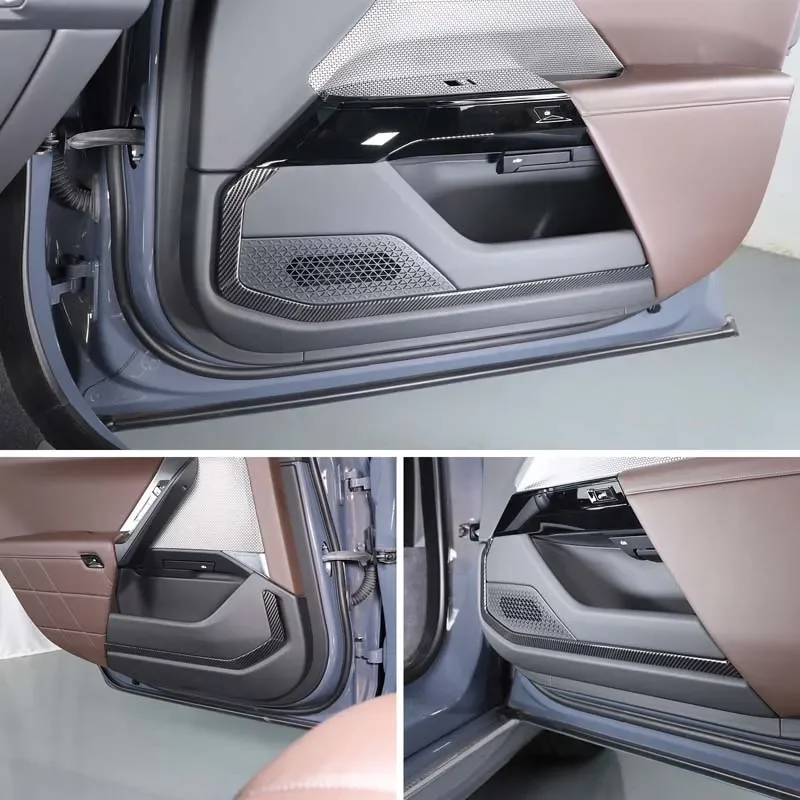 

4PCS ABS Carbon Car Interior Door Lower Panel Trim Decorative Strip For BMW 7 i7 series G70 2023-2025 Styling Kit Accessories