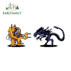 EARLFAMILY 13cm x 5.1cm for Alien Xenomorph Vinyl Car Sticker Waterproof Motorcycle Decal Funny Surfboard Personality Decoration