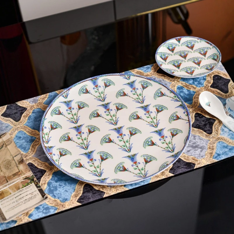 Blue Lotus European Light Luxury Series Bone China 36-Piece Tableware Set For Household Use