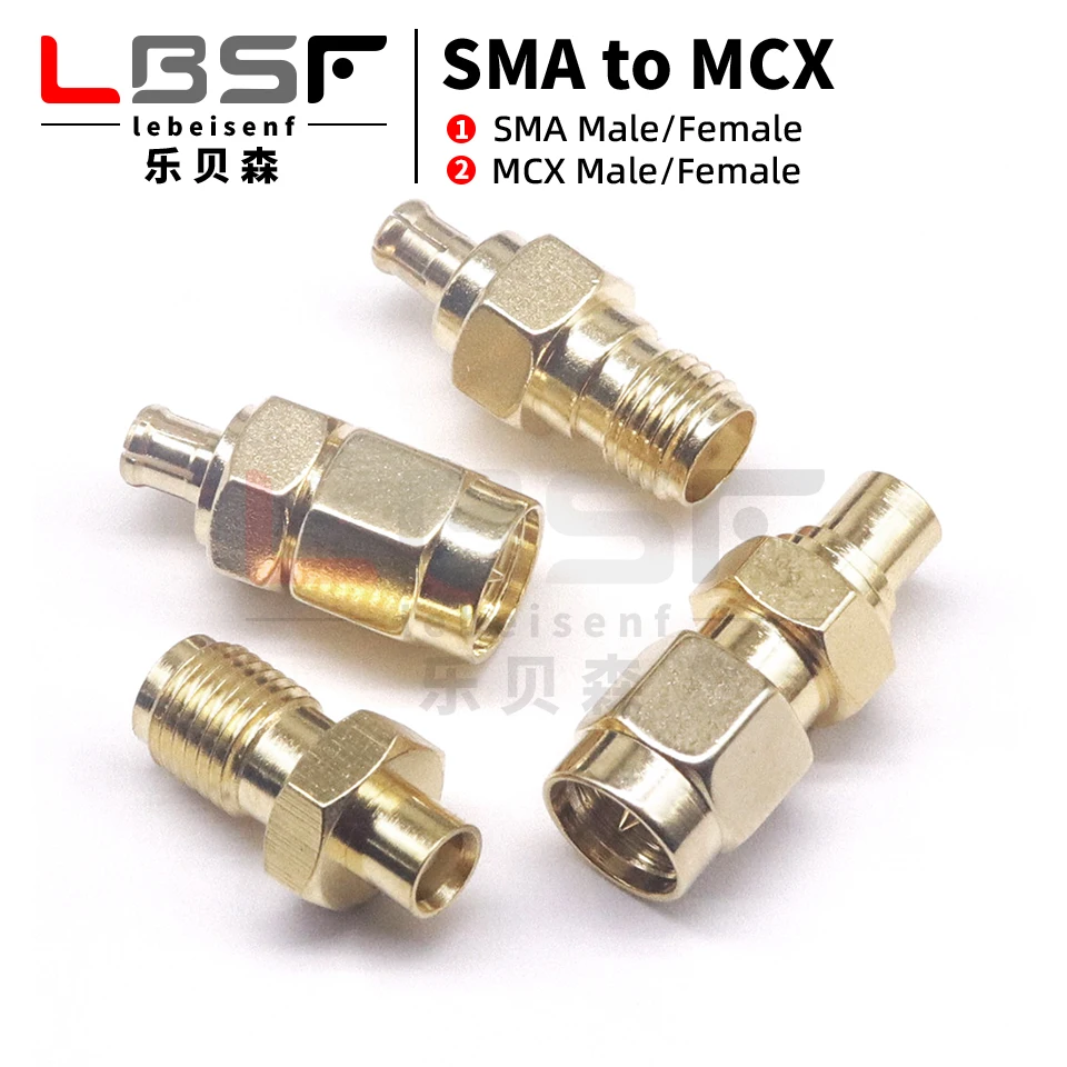 MCX-J/SMA-J coaxial 50 ohm connector, high frequency MCX male to SMA male oscilloscope adapter