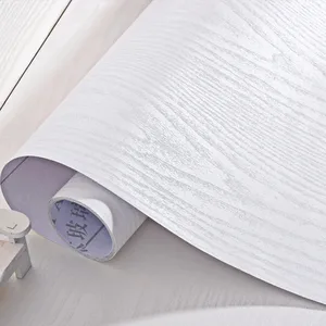 Reine weiße Holzkornmöbel Erneuerungsaufkleber, wasserdicht, Desktop, Garderobe, Tür, Selbstadress, Heimtapete 10 Hauptaufkleber -Holztür - №7