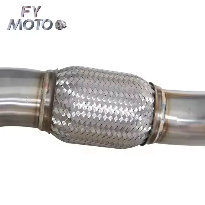 SS304 Exhaust Downpipe With Heat Shield For VW Polo GTI 1.4T 1.8T 2.0 TSI Audi A1 Turbo Exhaust Mod Parts
