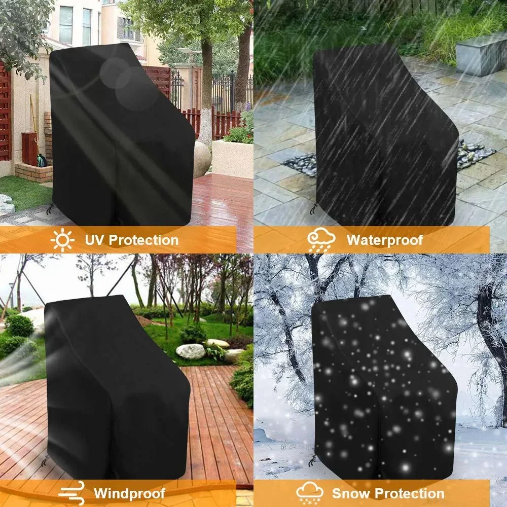 3 Sizes Dustproof Chair Organizer Stacked Chair Dust Cover Storage Bag Outdoor Garden Patio Furniture Protector Waterproof