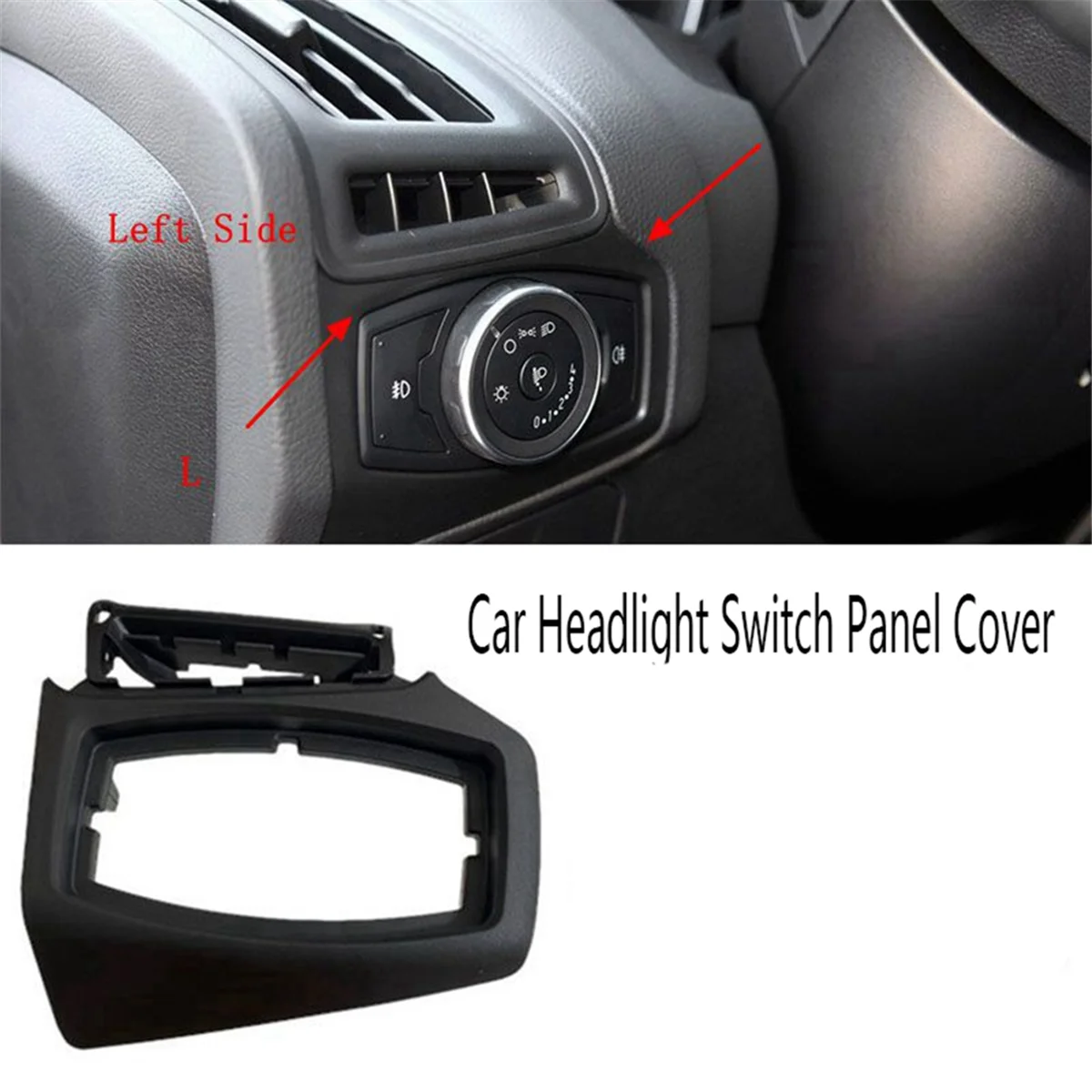 Car Headlight Switch Knob Trim Panel Frame Cover for Ford Focus 12-14 Head Light Lamp Switch Button Caps Left Hand Drive