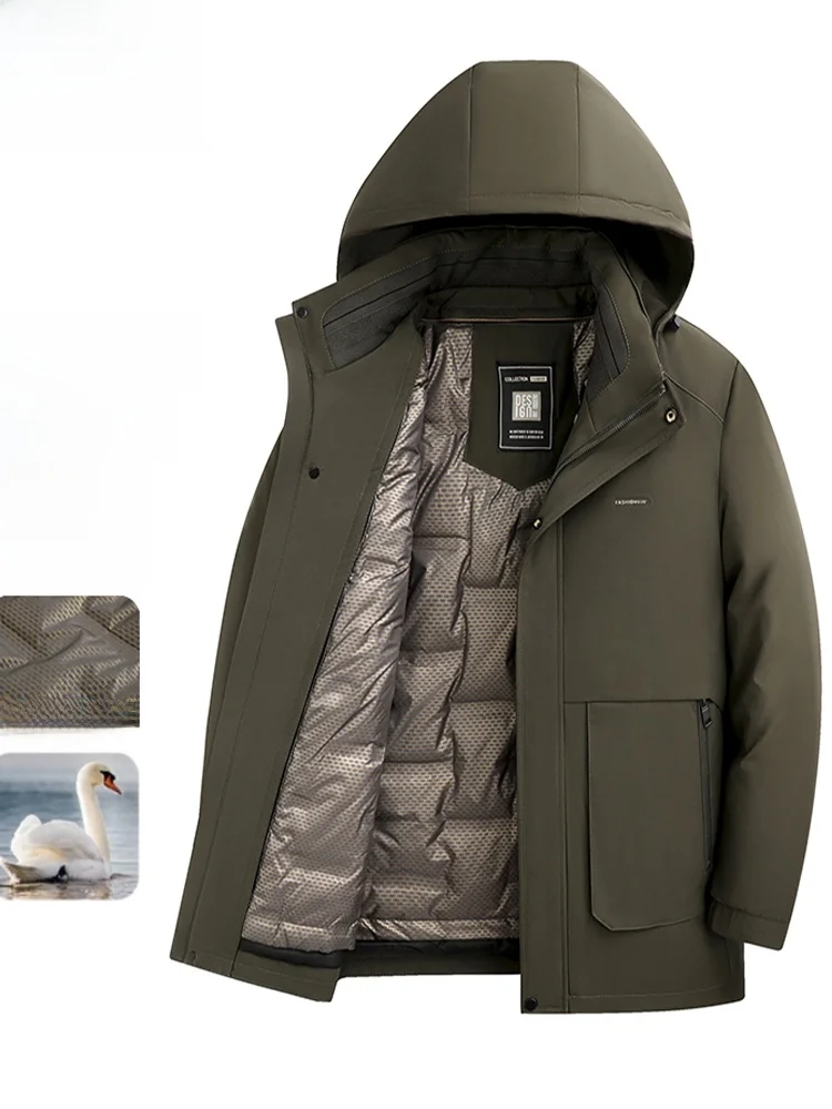 

Утепленная мужская зимняя куртка с капюшоном, новая модель, теплая, с защитой от холода, со съемным внутренним жилетом, для мужчин среднего возраста.