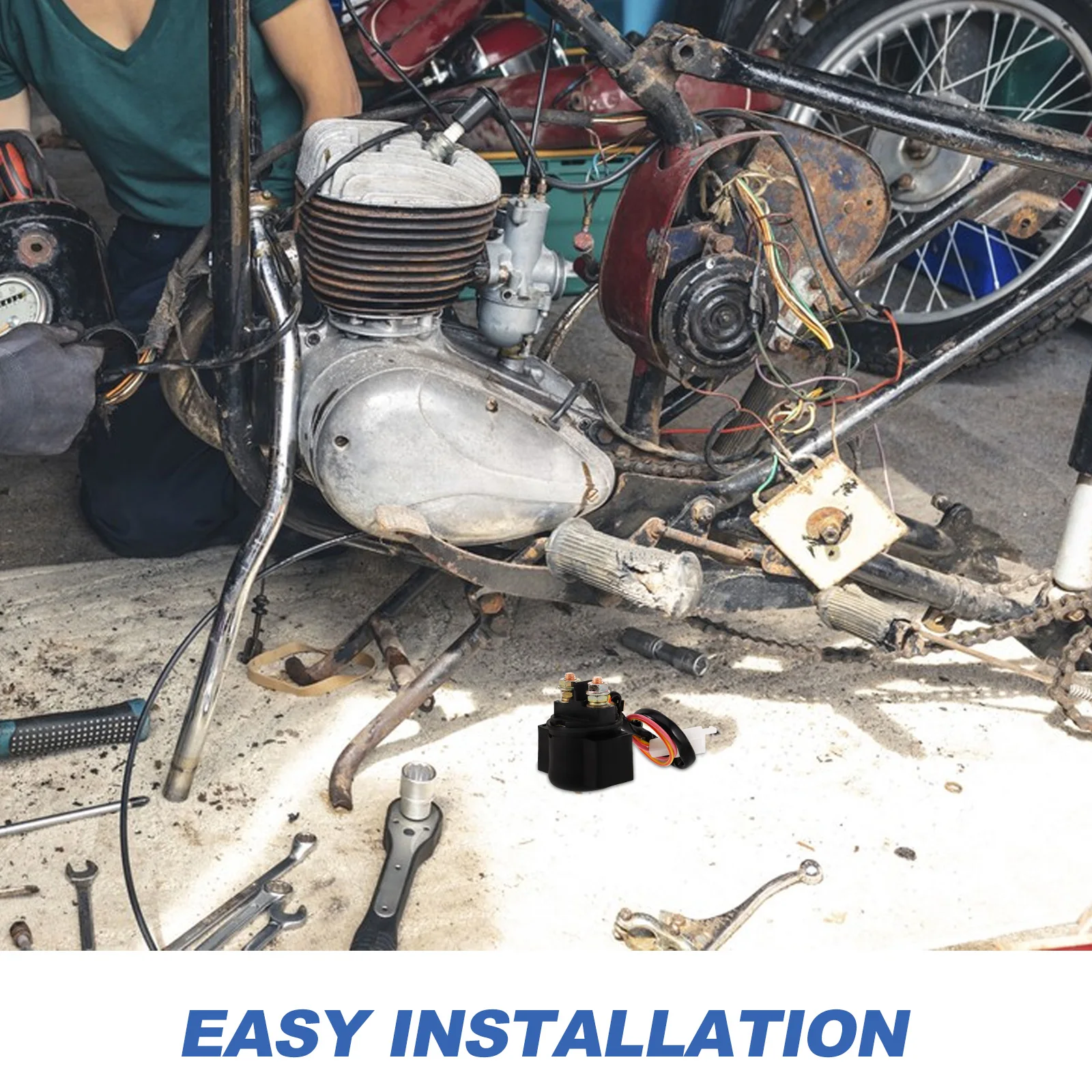 

Aluminum Copper Starter 12V Motorcycle Electrical Power For Scooter Marine Truck Vehicle Replacement Part Compatible With