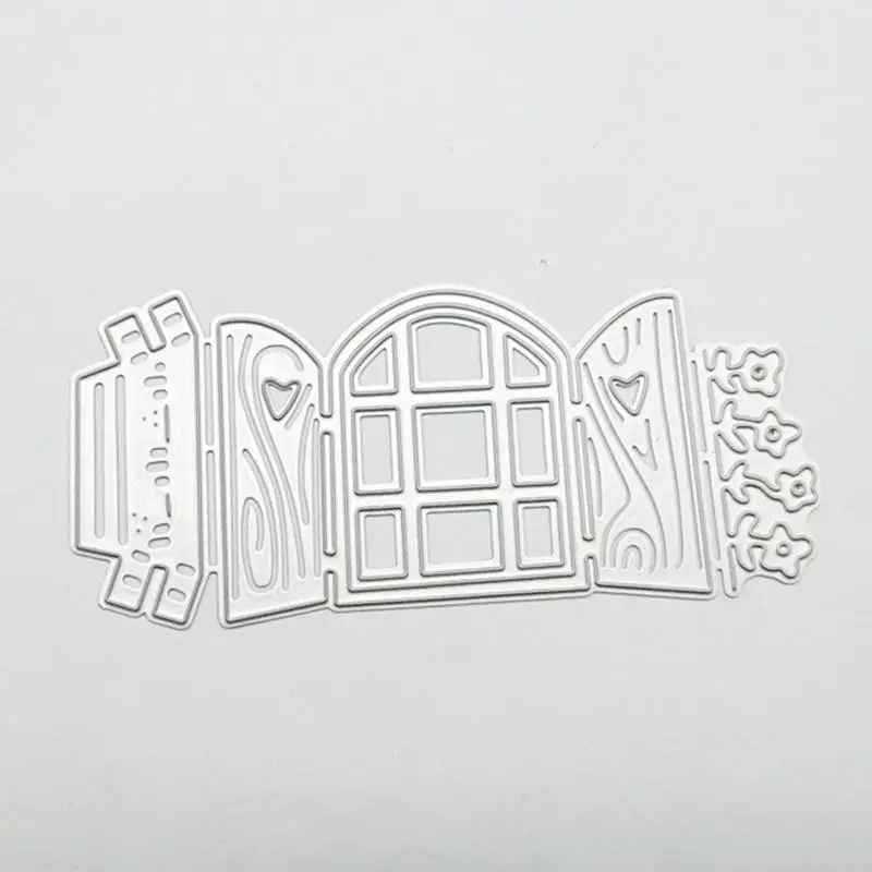 

77JB Aesthetic Window Cutting Dies Carbon Steel Embossing Die Cuts Stencil for Card Making Scrapbooking Furniture Wall Decor