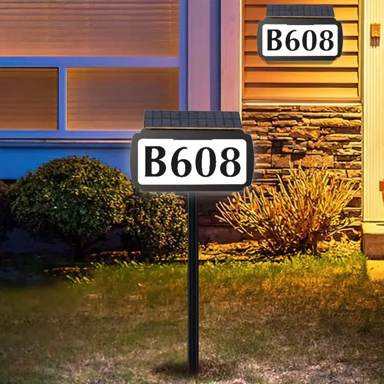 

Solar Address Sign House Number, Illuminated Address Sign Waterproof for Yard Home Door Mailbox