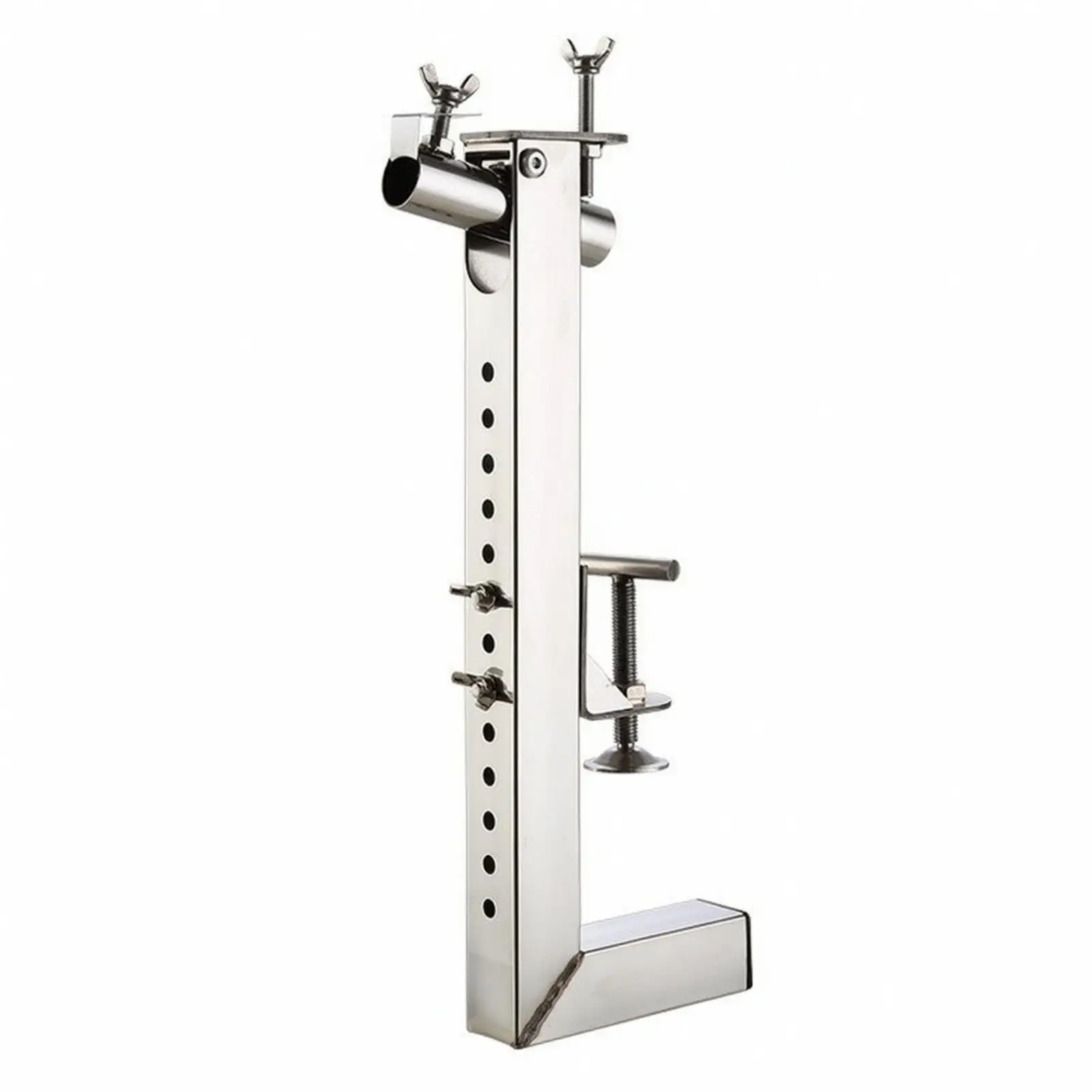 Adjustable Stainless Steel Rod Holder with Cradle and Vertical Rail for Boat Deck Fishing Accessories Mount
