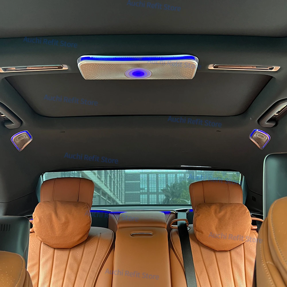 64 Colour LED Car Roof Illuminated Speaker For Mercedes Benz S-Class W223 S450L S500 4D Rotating Tweeter Speaker Cover Horn Lamp