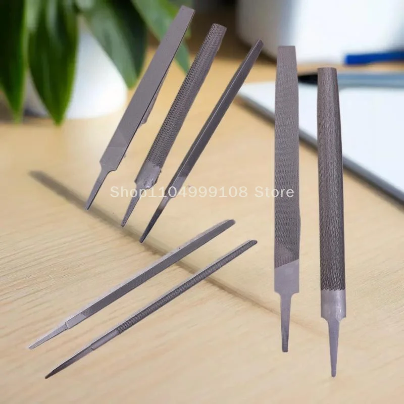 مجموعة مبرد إبرة مكونة من 5 قطع، ملفات يدوية فولاذية مع ملفات مربعة ومستديرة ونصف دائرية وملفات مثلثة