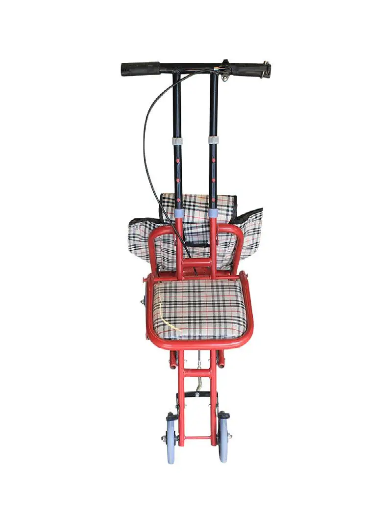 Lightweight Four-Wheel Walking Aid Shopping Cart Portable Elderly Helper Foldable Hand-Push Wheelchair for Seniors