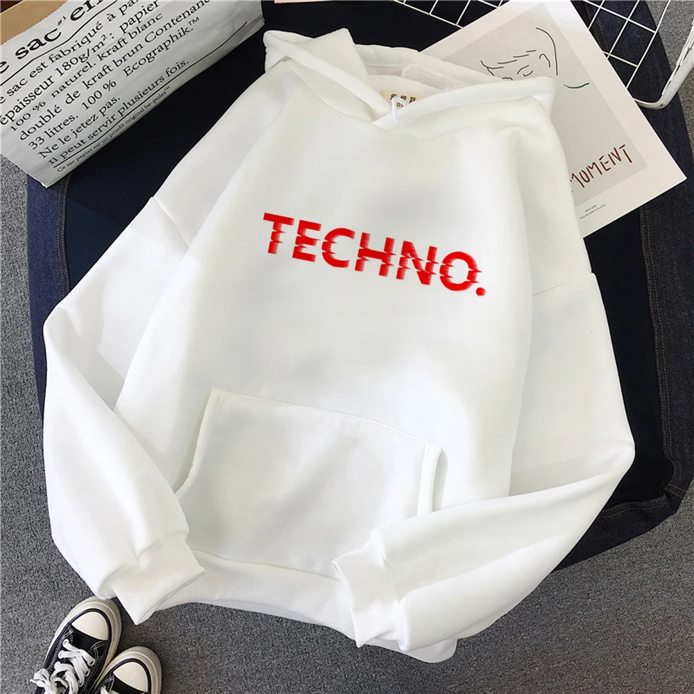 Techno hoodies women gothic 2023 hoddies female aesthetic tracksuit