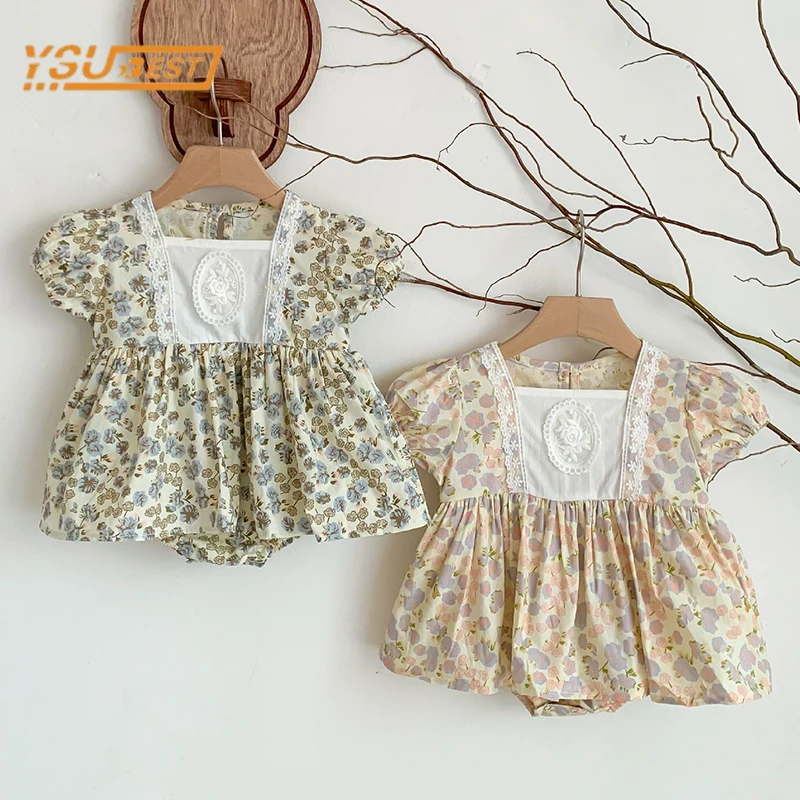 

Infant Baby Girls Short Sleeve Printing Jumpsuit Summer Baby Girls Rompers Toddler Kids Baby Princess Rompers Children Clothes