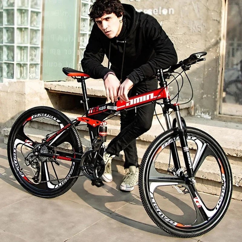 

24/26Inch Mountain Bike Adult Students Undefined Variable Speed Car Folding Double Disc Brake Shock Absorption Bicycle new