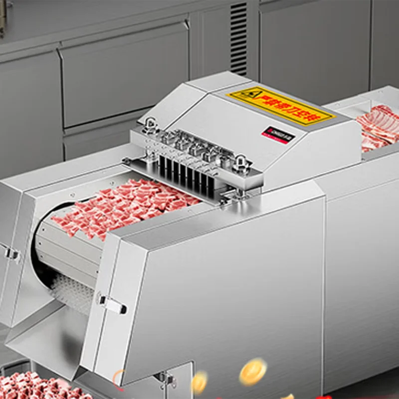 High Capacity Frozen Meat Cube Cutter Machine Automatic Chicken   Cutting Machine Beef Pork Goat Meat Dicer Machine
