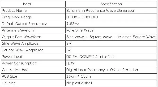 Schumann Wave Generator Pure Sine Wave Signal Generator 0.1Hz-30000Hz Adjustable Frequency 7.83Hz Sine Square Inverted Square Wave DC5V Digital Crystal Oscillator Space Resonance Signal Generating Instrument