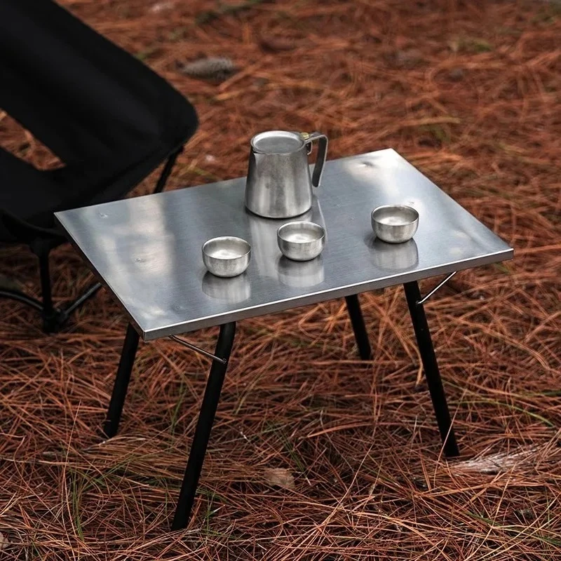 

Outdoor folding table household portable camping heat-resistant stove side table