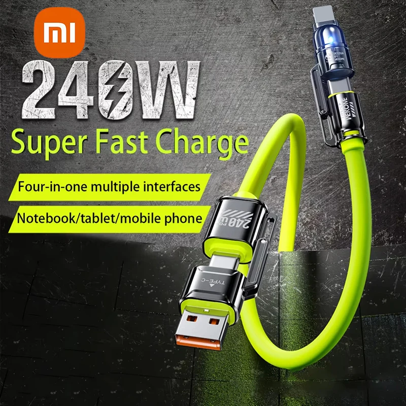 Xiaomi 4 in 1 240W Fast Charging Cable PD USB iPhone Interface Fast Charging Kirsite Cable For iPhone8-16 ProMax iPad Samsung