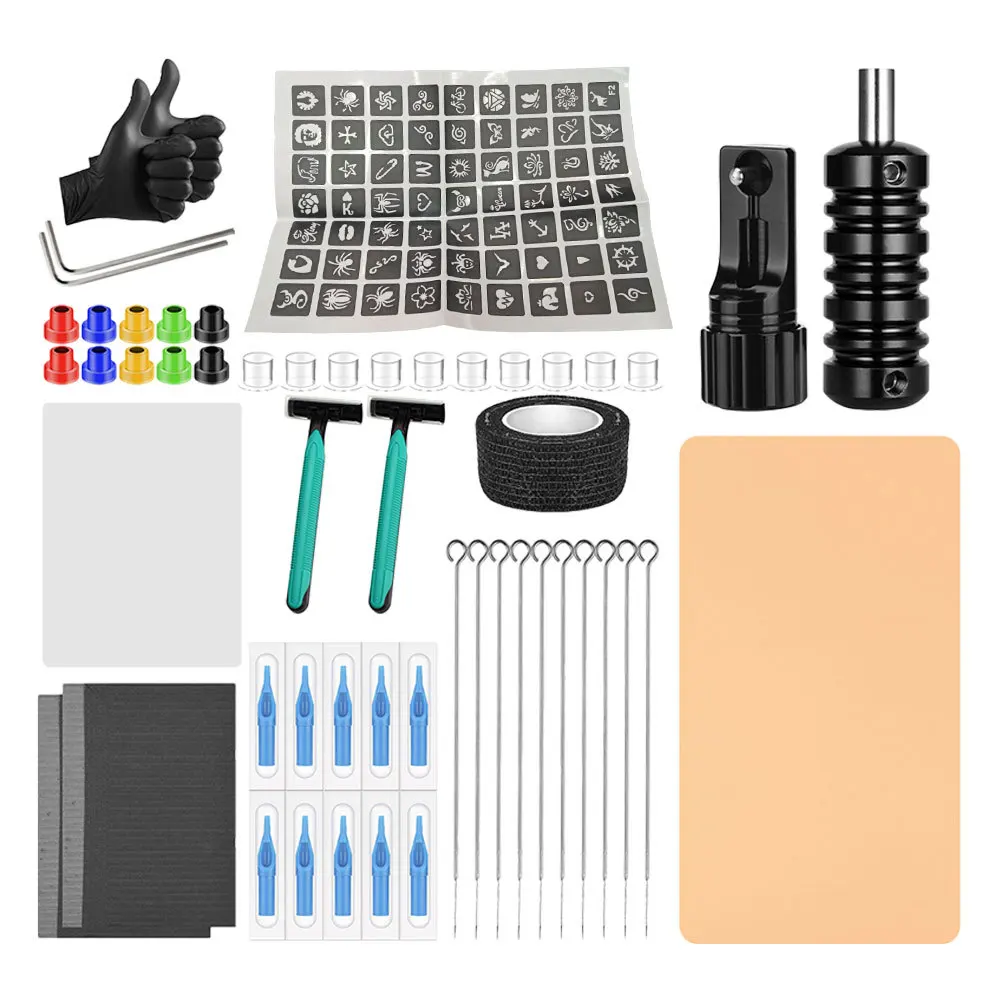 

1Set Portable Tattoos Pen Holder Set Premium DIY Tattoos Kit for Beginners Smooth Operation Long-Lasting Tattooing Practice