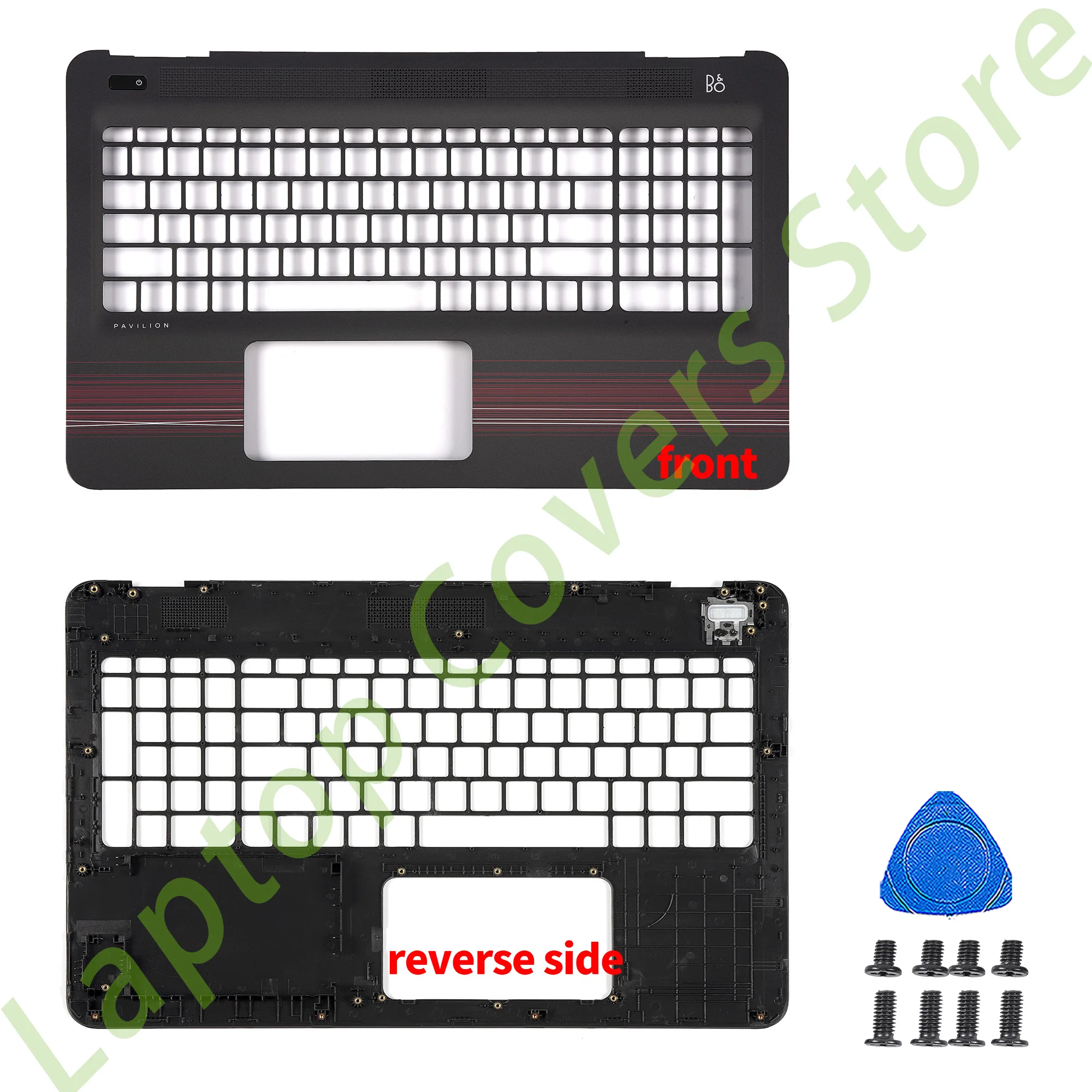 Imagem -02 - Laptop Capas para Pavilion Caixa Inferior Substituição do Teclado 15-au 15-aw 15-al Tpn-q172 Tpn-q175 Preto