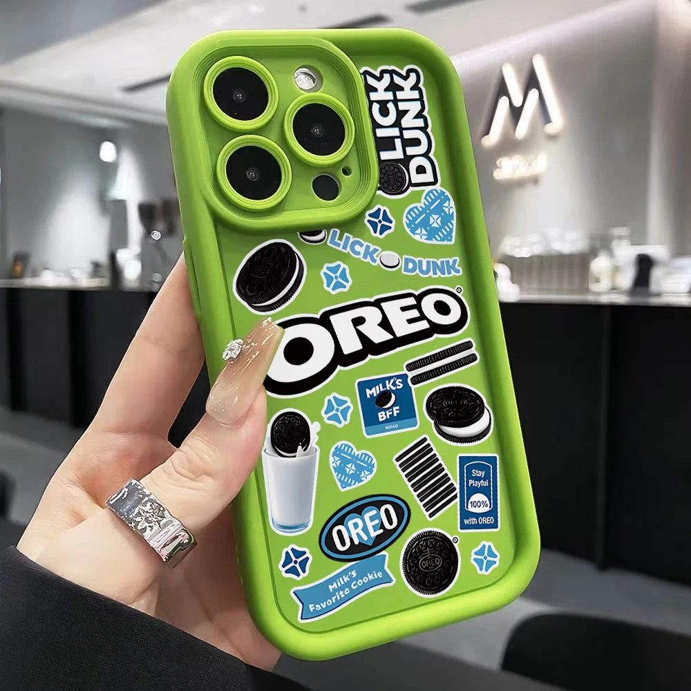 Sandwich Cookies O-Oreoes Tags Phone Case for iPhone 16 15 14 Plus 13 12 11 iPhone16 iPhone13 Pro Max X Xs XR 8 7 Soft TPU Cover
