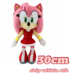 30cm Amy Sonic Peluche  Rose Knuckles Tails Plush Cute Soft Stuffed Plush Doll  shadow the Hedgehog