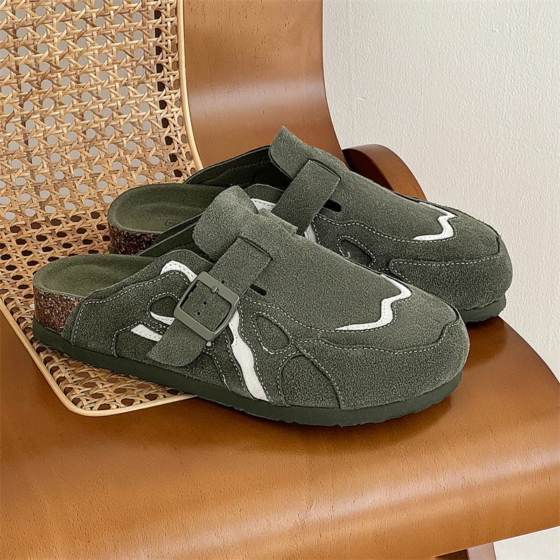 

Shoes Couple Casual Shoes Wear Half-slipper Couple Shoes Outside The Bag Cork Single Shoes Comfortable Fashionable Retro