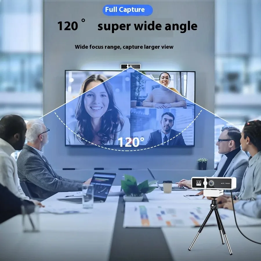 4K Pro Full HD Webcam 4000x3000 Kantoorvergadering Live Camera voor PC Laptop Telefoon Desktop Mini Webcam Gratis geschenk Intrekbare standaard