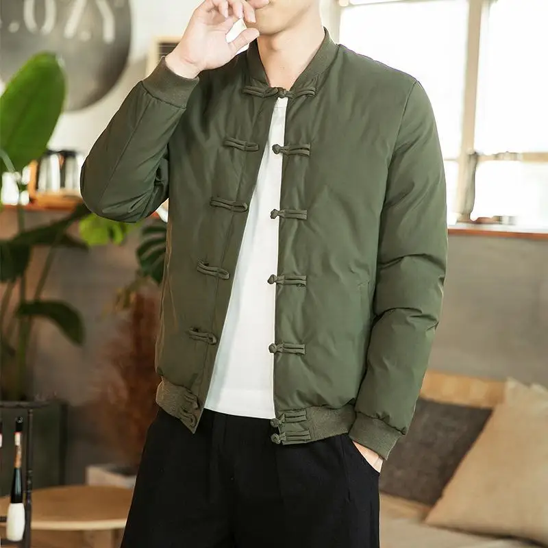 Winter KPOP Fashion Style Harajuku Slim Fit Tops Loose All Match Casual Thickening Outerwear Retro Button Long Sleeve Padded