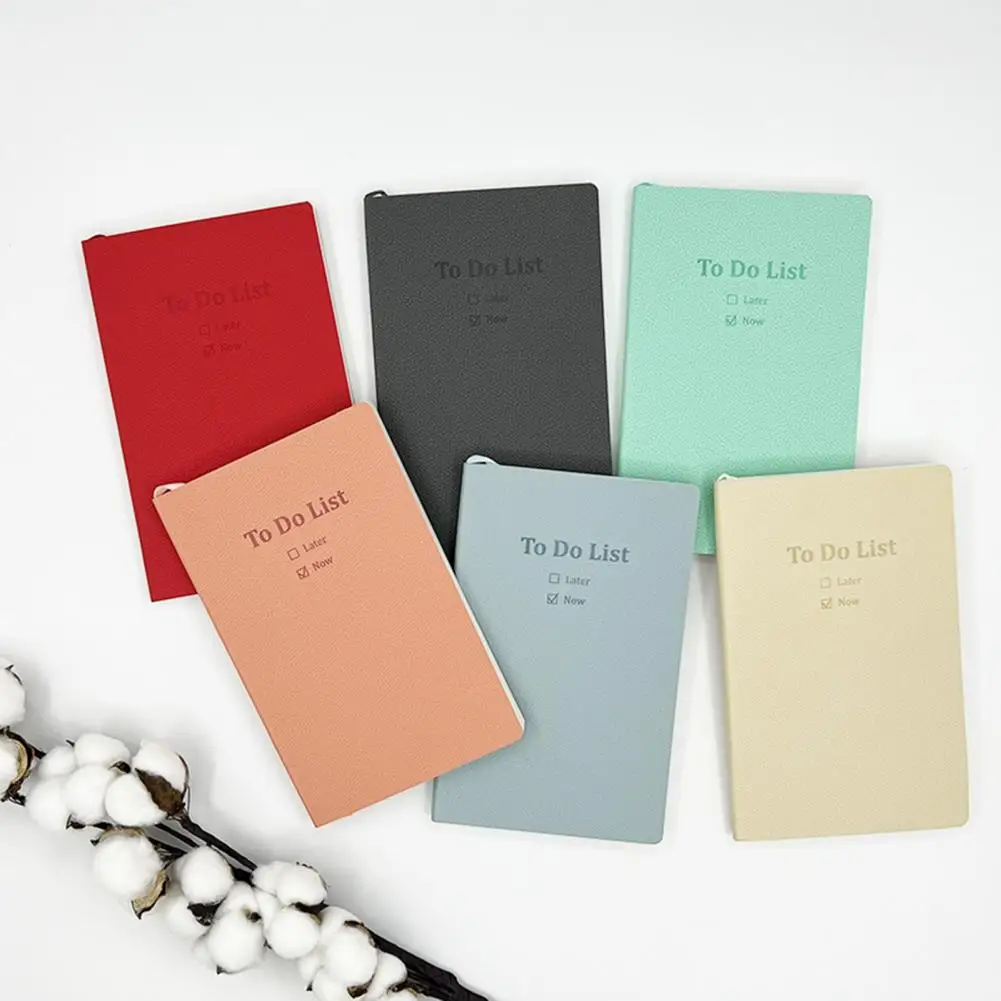 Wear-resistant Cover Planner Time Management A5 Planner with Hardcover Elastic Band Ribbon Bookmark Thick Paper for Students