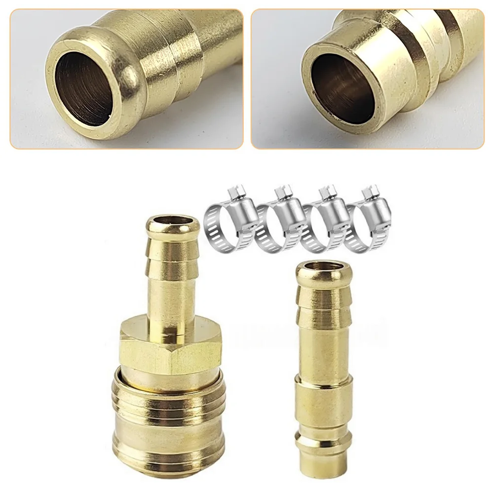 Robust Air Hose Connector Designed for 8mm and 10mm Pneumatic Lines Using Self-Tightening Clamps for Secure Fit