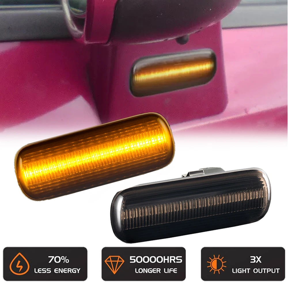 LED Dynamic Amber Under Side Mirror Marker Light for Citroen C4 I Sedan 2006-2010 C4 I Coupe Hatchback Phase I 2004-2008