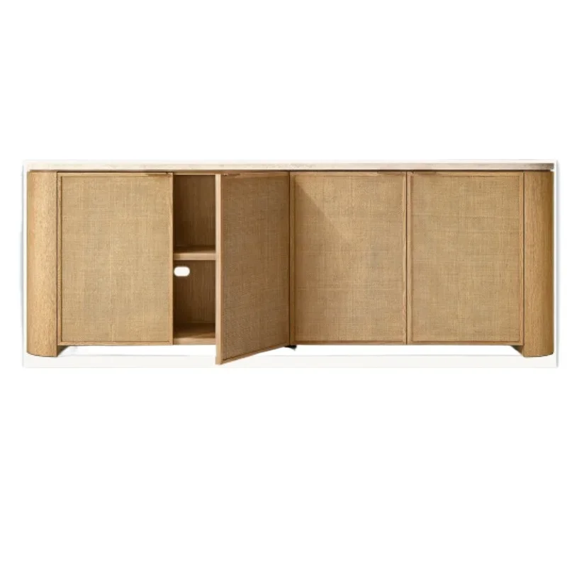 

American country villa room high-end luxury tableware dining side cabinet storage cabinet