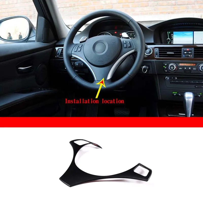 

Car Steering Wheel Decoration Trim Accessories For BMW E90 3 Series E90 E92 320I 330I 325I ABS Carbon Fiber Pattern