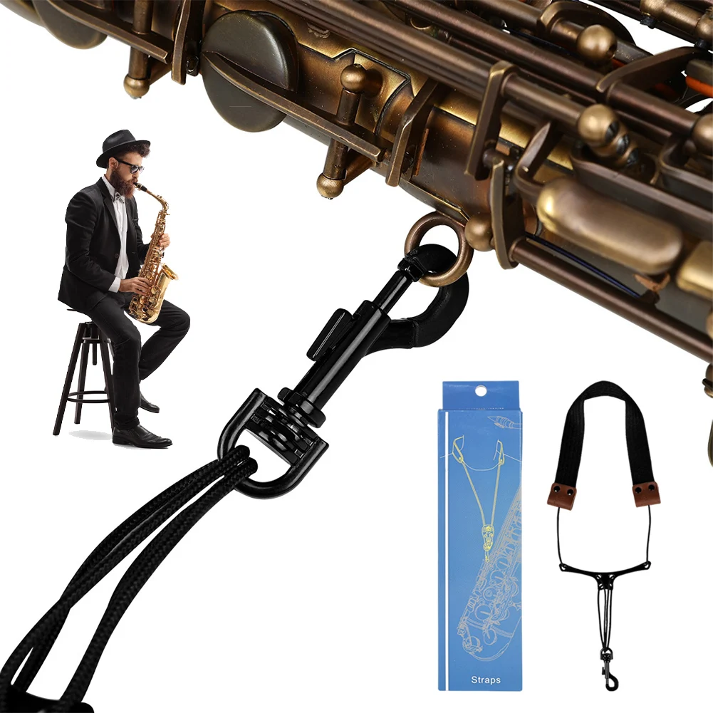 サックスネックストラップ レザーサックスハーネス 調節可能なパッド入りサックスネックストラップ アルト テナー バリトン ソプラノ用