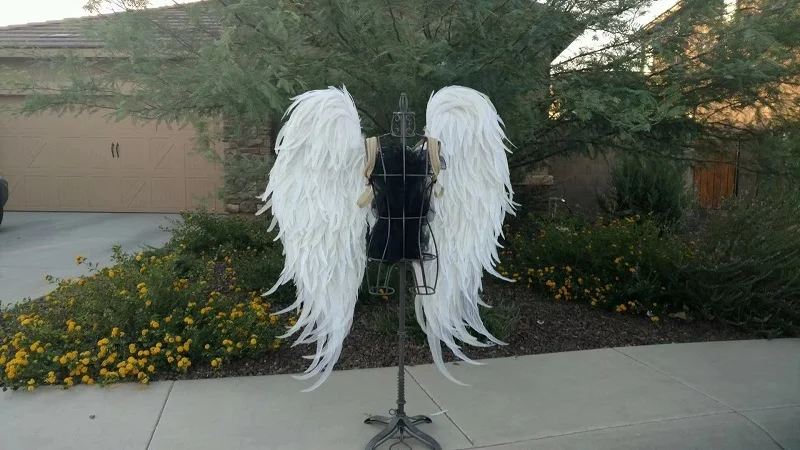 Super Sized Cosplay Angel Electric Retractable Wings, Wireless Remote Control Folding and Contracting Wings Prop