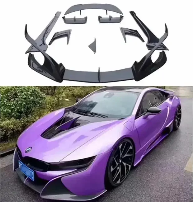 

New！ For BMW i8 2014-2018 Real Carbon Fiber Bumper Front Lip Hood Trim Rear Trunk Diffuser Spoiler Side Skirts TP Full Body kit