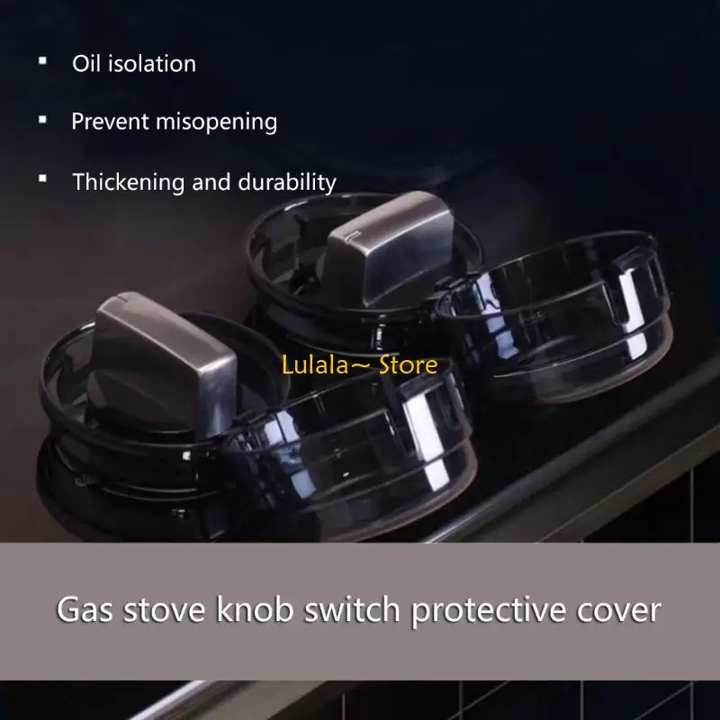 Y4QA Childproof Gas Stove Switches Cover Removable Dust Protectors Cover Heat Resistant Baby Safety Oven Lock Lid - Image 4
