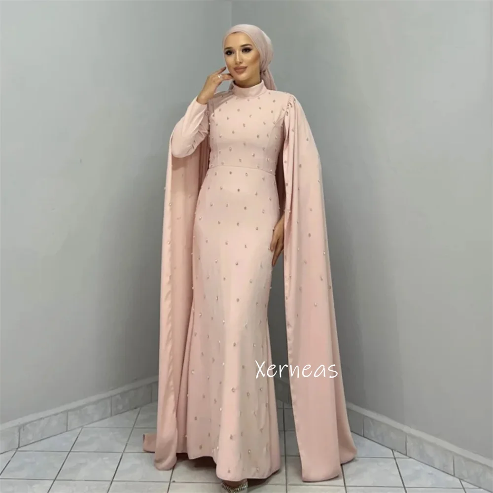 Customized Jersey Sparkle High Collar Mermaid Long Dresses Bespoke Occasion Woman Elegant Party Wedding Evening Gown Classic
