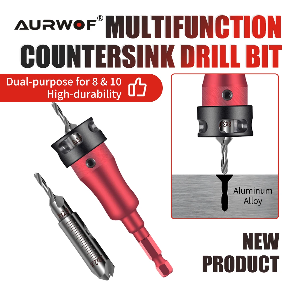 

AURWOF Efficient Depth Limiting Drill Bits for Metal and Wood Easy Installation and Removal with Quick Connect Design CH339L