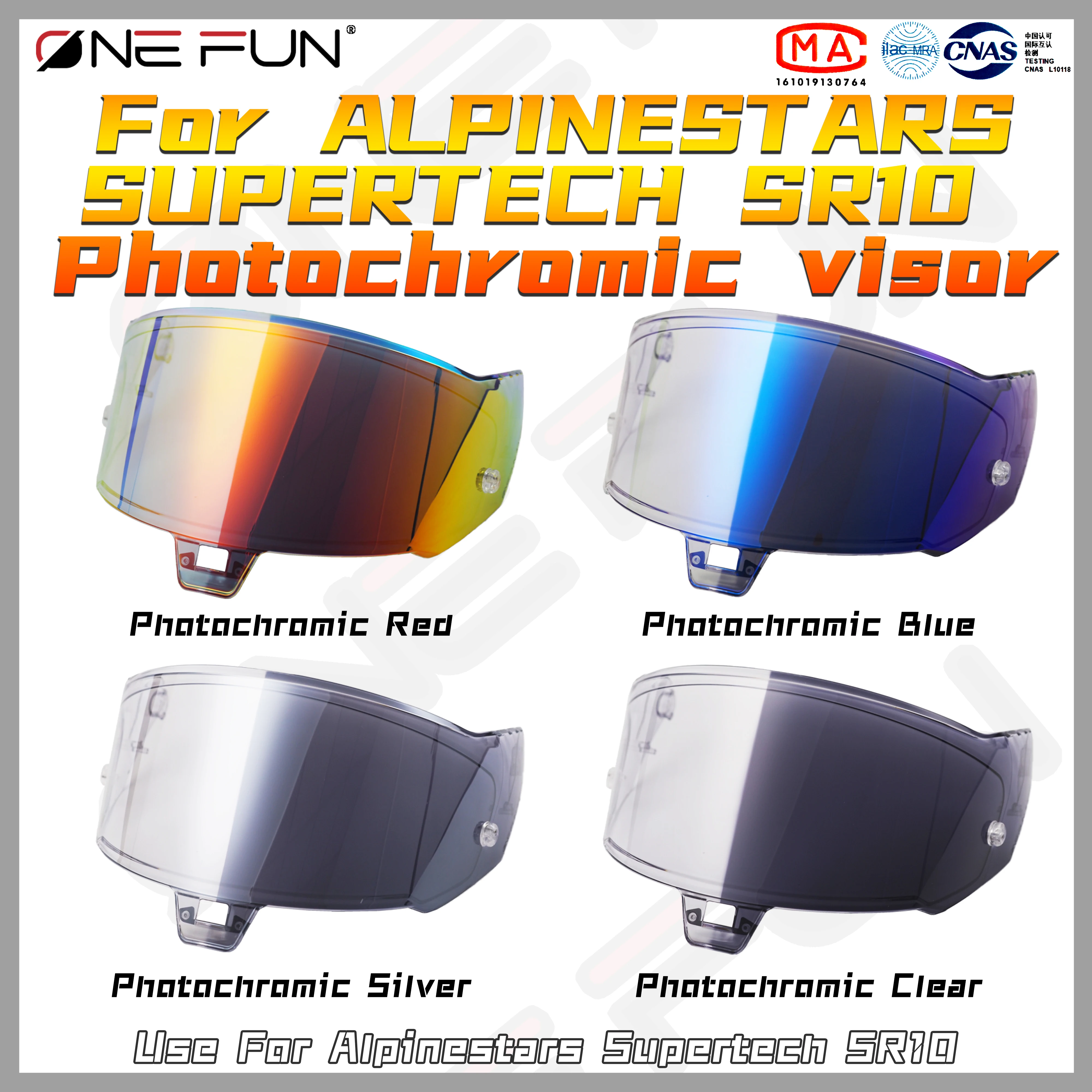 For Alpinestars Super Tech SR10 Helmet Visor Replacement, Photochromic Auto-Tinting Visor for Sun , Anti-Fog Motorcycle Face