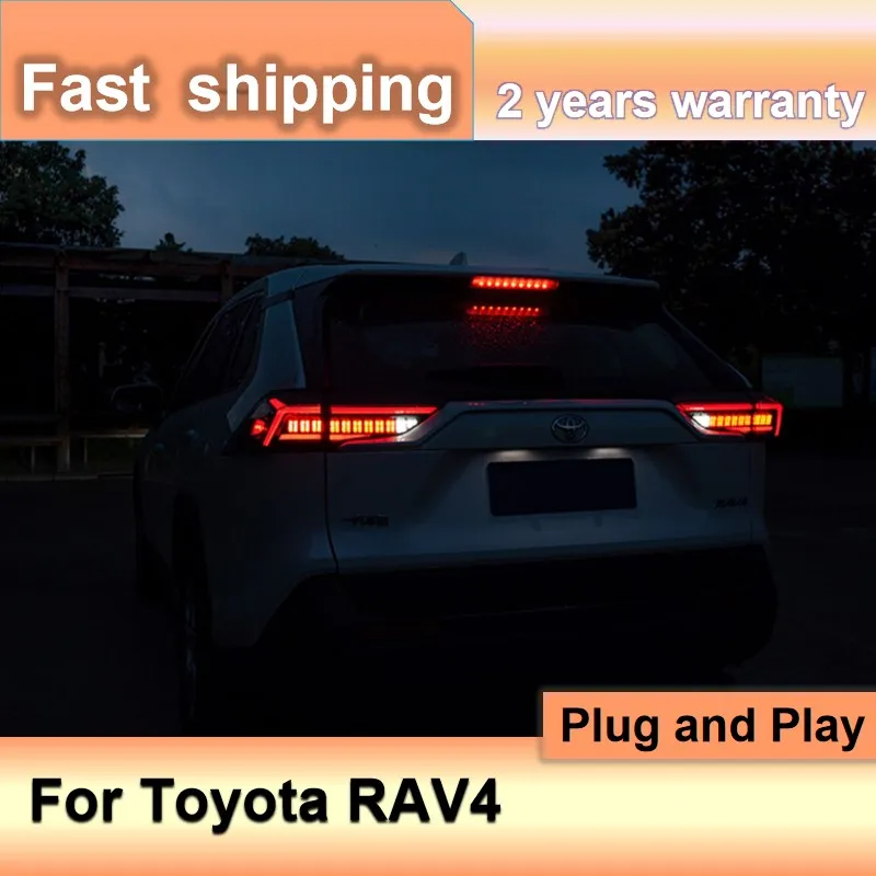 

Автомобильные аксессуары для Toyota RAV4 Задний фонарь 2019-2023 RAV4 Задние фонари DRL Противотуманные тормозные указатели поворота заднего вида