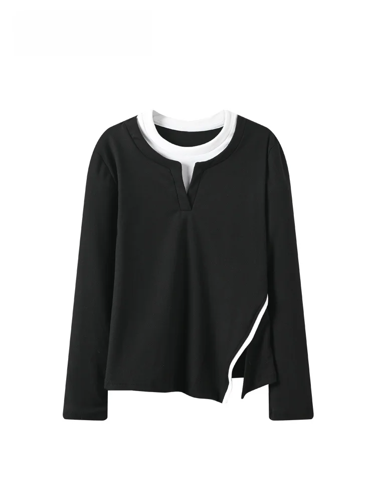 

plus Size Casual Long Sve T-irt Women Autumn Winter New Sle Fat Sister Loose Fit round Ne Mid-Length Top