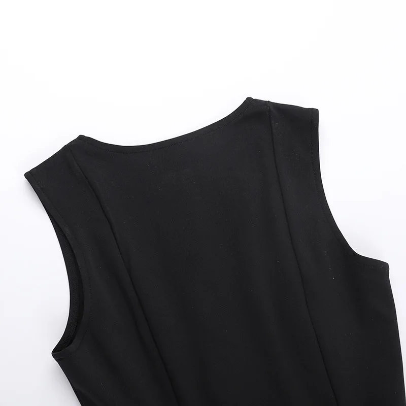 J Summer 2024 new slim sleeveless short dress temperament vest basic dress