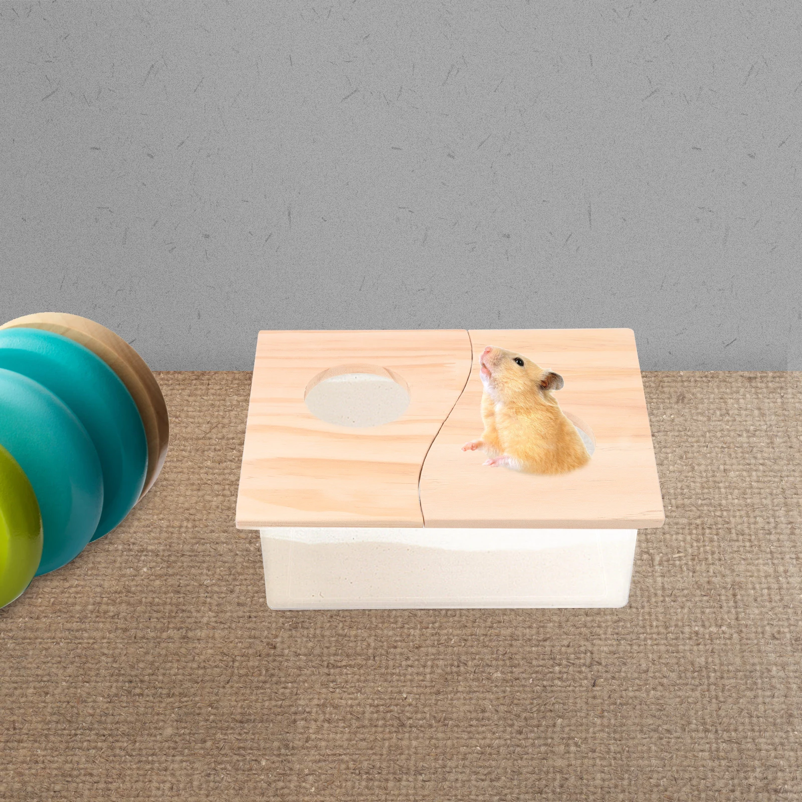 

Acrylic Wood Hamster Bathroom Toilet Pee Basin S Kit Anti splashing Small Pet Litter Box Breathable Odorless Multi functional