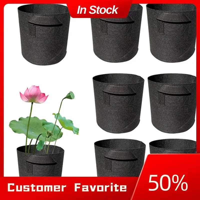 AT03 Tapa para plantas acuáticas, patatas, zanahorias, cebollas, cestas para plantas de estanque de flores, bolsas reutilizables para respirar duraderas de 2 galones