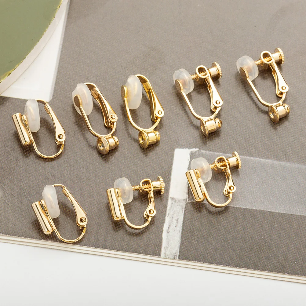 

Ear Clip Adapter Silica Gel Earring Pads Silver Color Jewelry Making Supplies DIY Accessories Convert Pierced To Clip On Safe